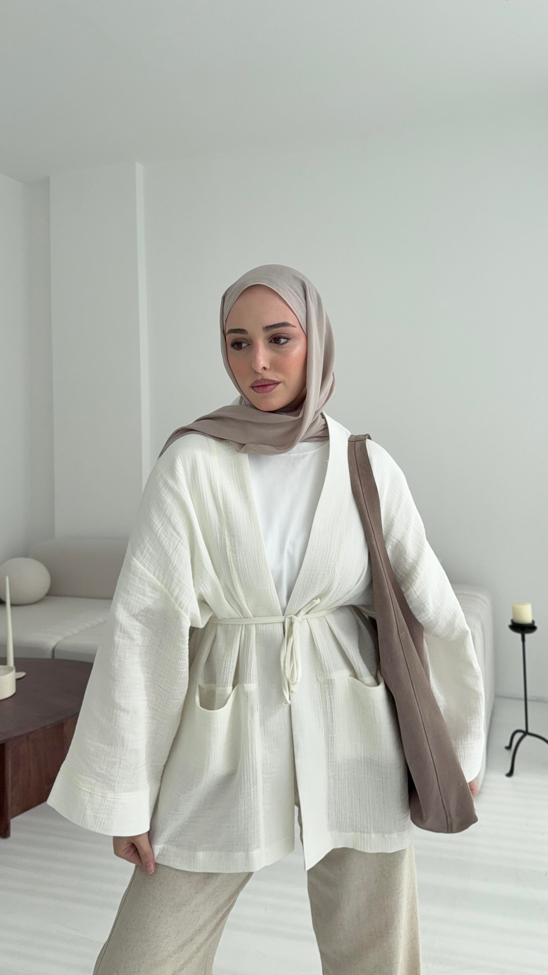 Müslin Kimono Beyaz