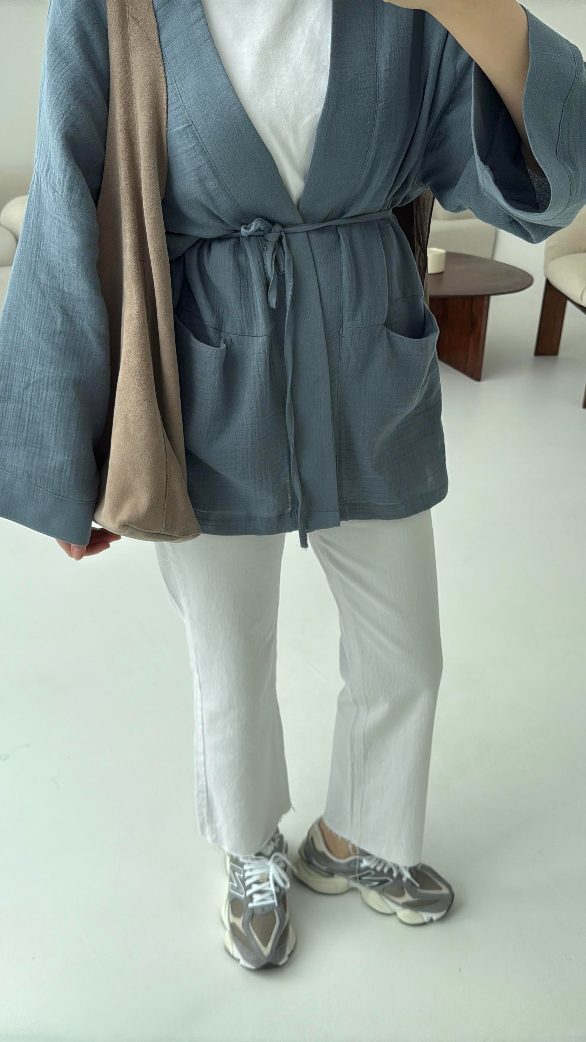 Müslin Kimono Mavi