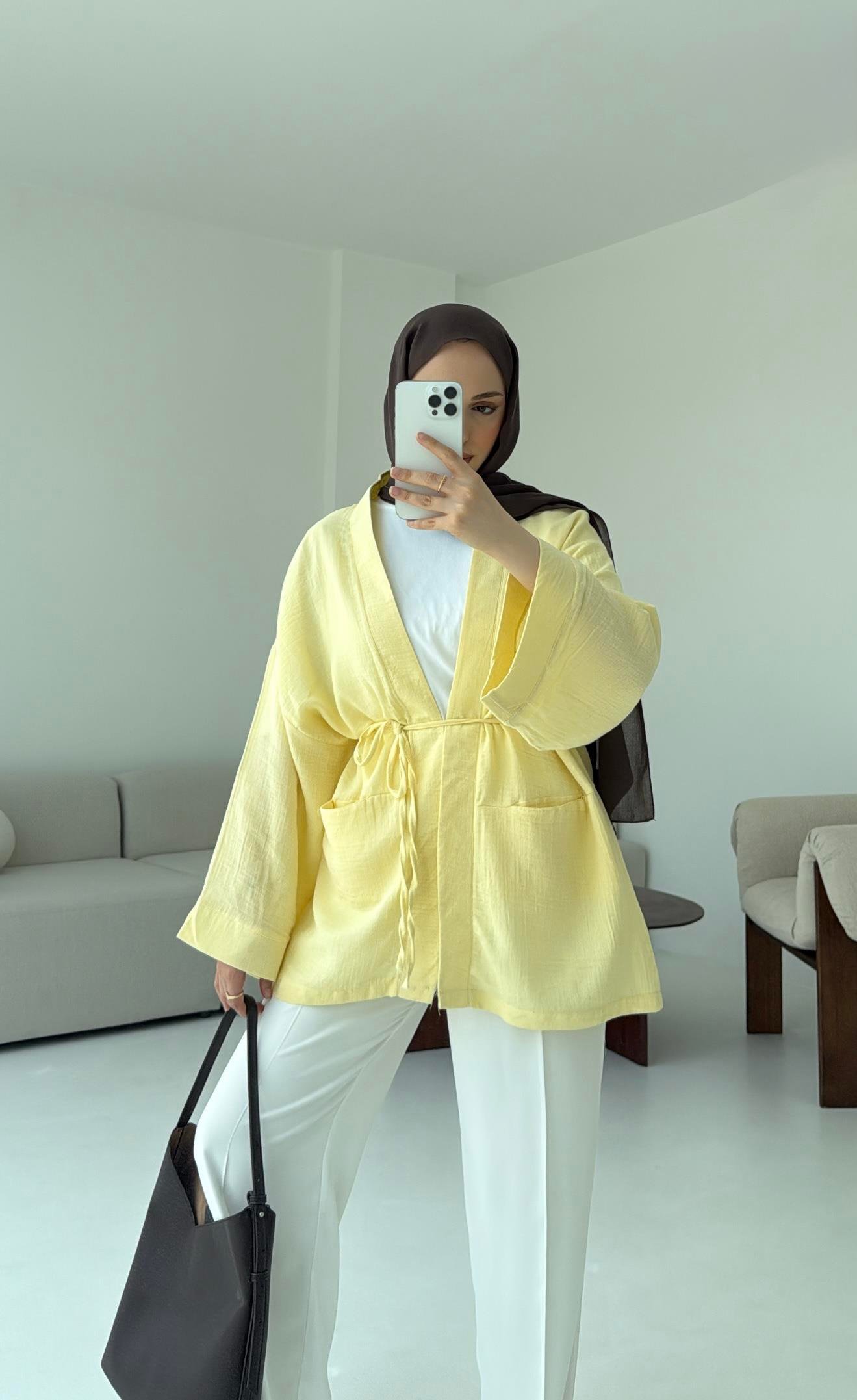 Müslin Kimono Sarı