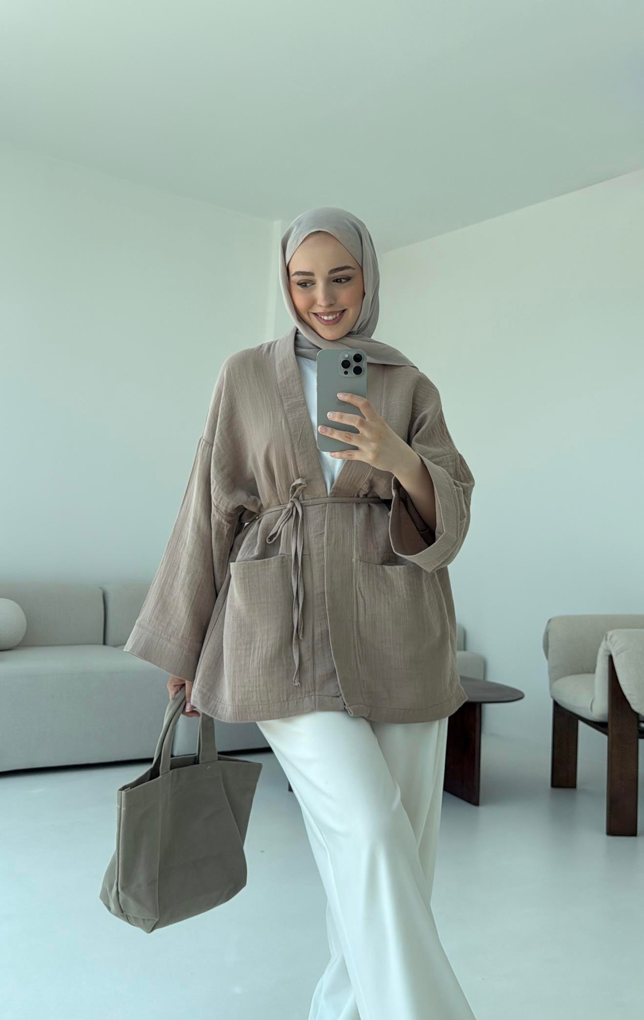 Müslin Kimono Vizon