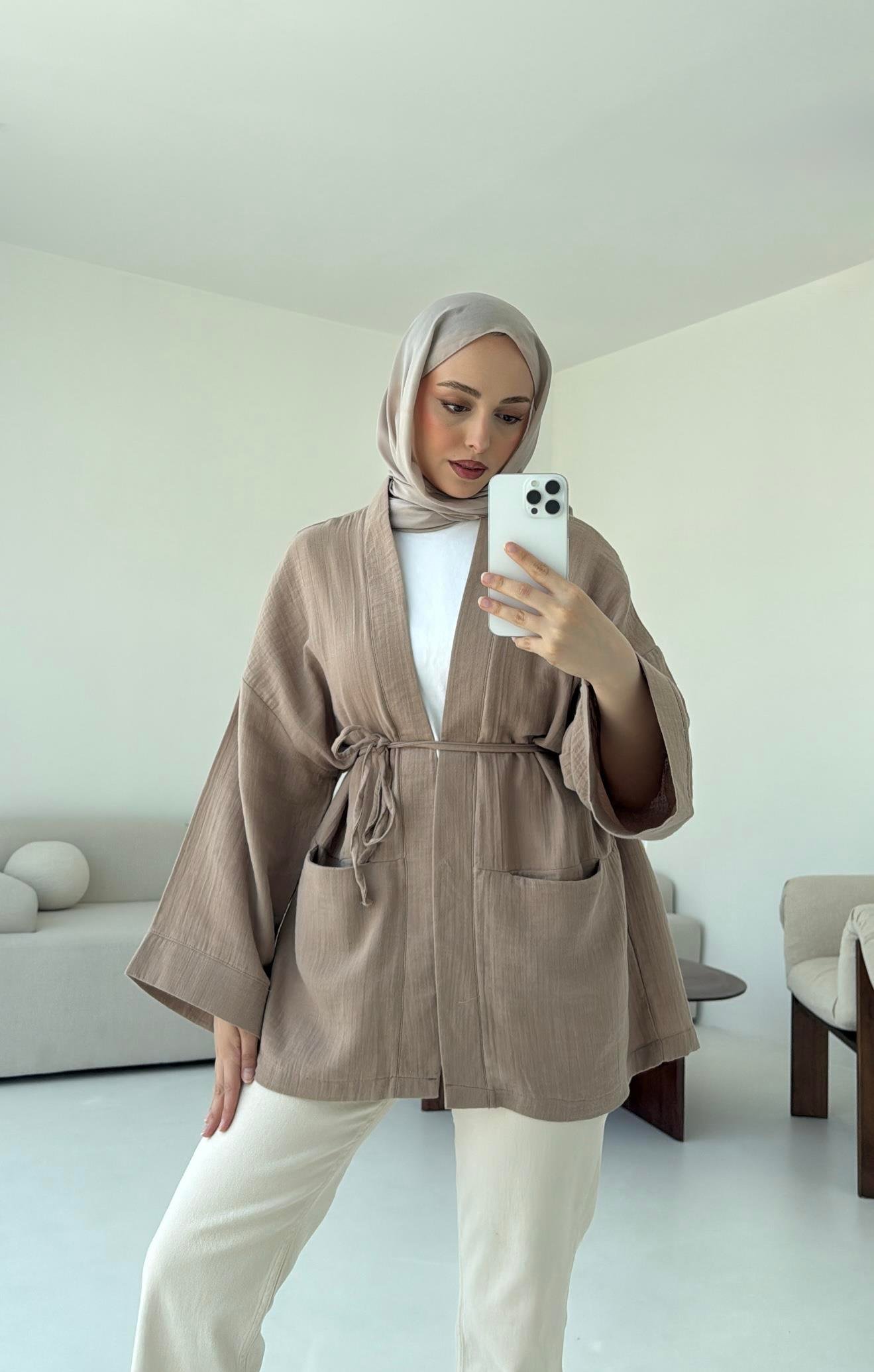Müslin Kimono Vizon