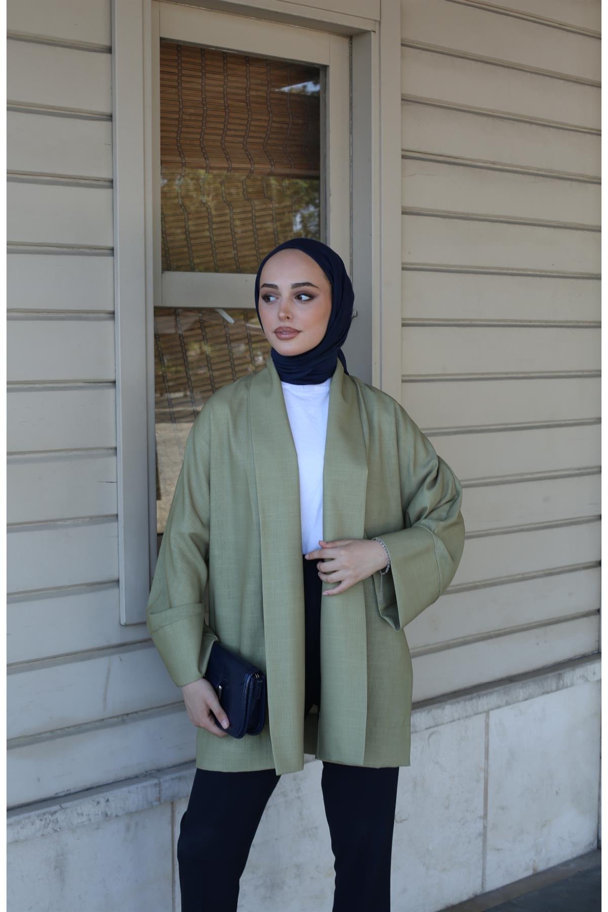 Olive Yeşili Kimono 