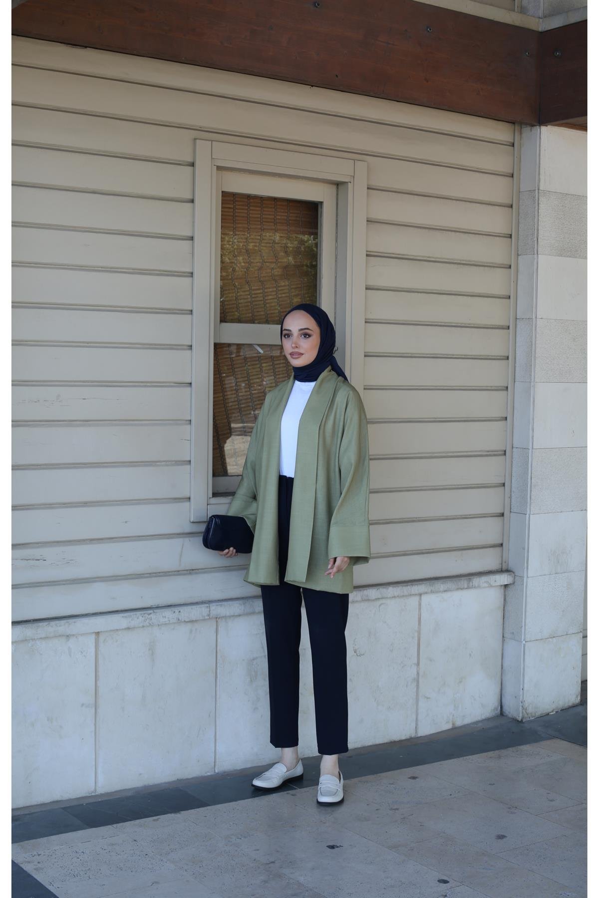 Olive Yeşili Kimono 