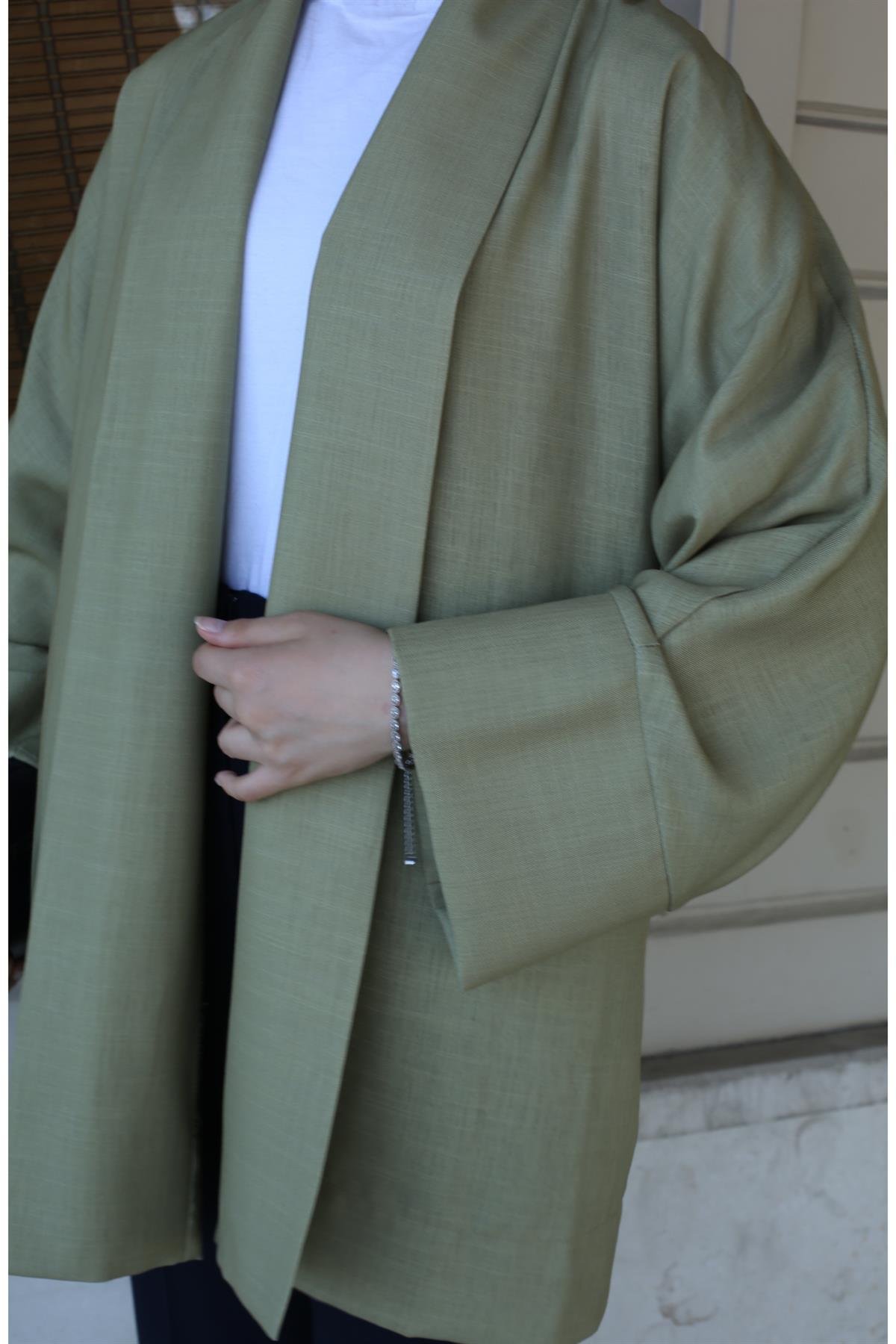 Olive Yeşili Kimono 