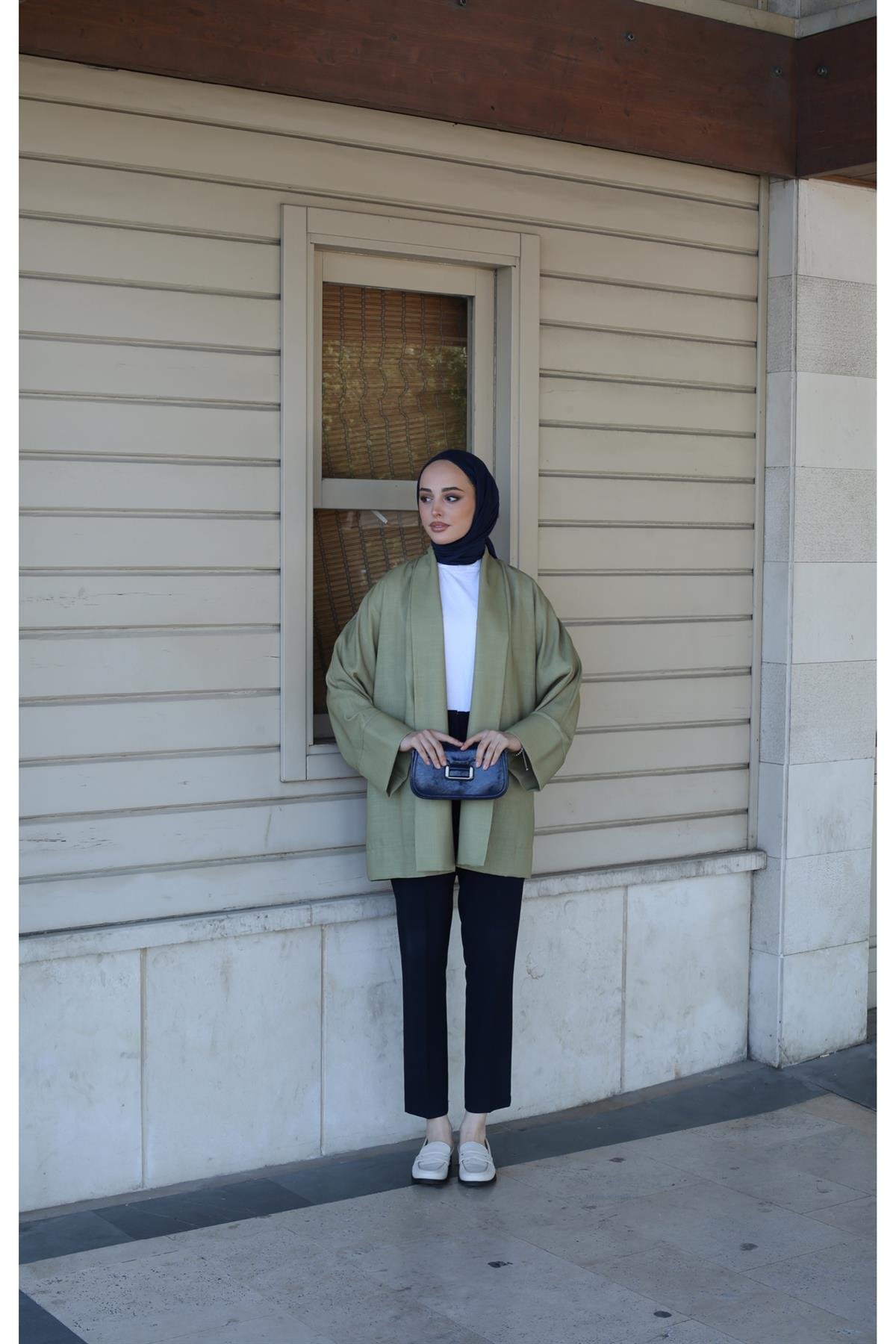 Olive Yeşili Kimono 