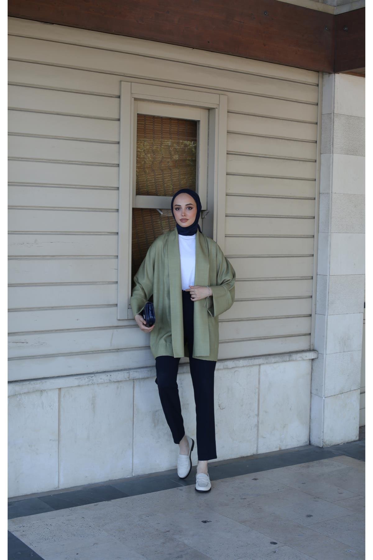 Olive Yeşili Kimono 