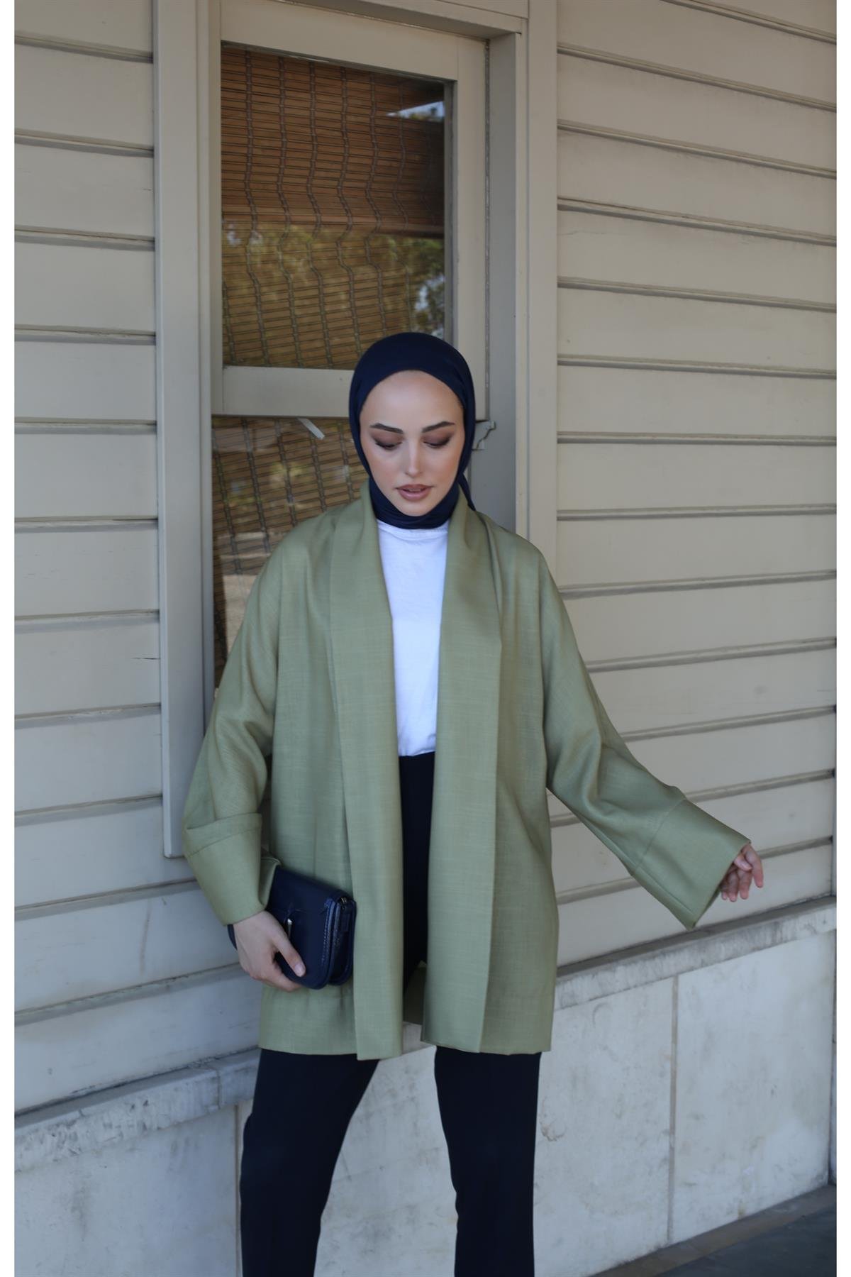 Olive Yeşili Kimono 