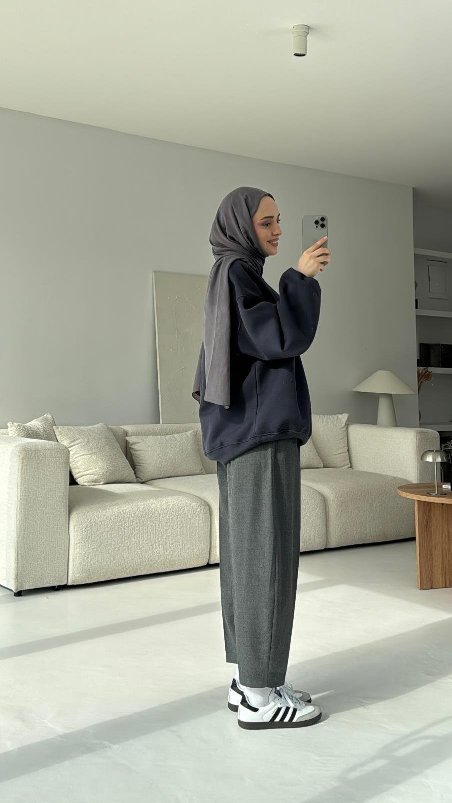 Oversize Antrasit Sweatshırt