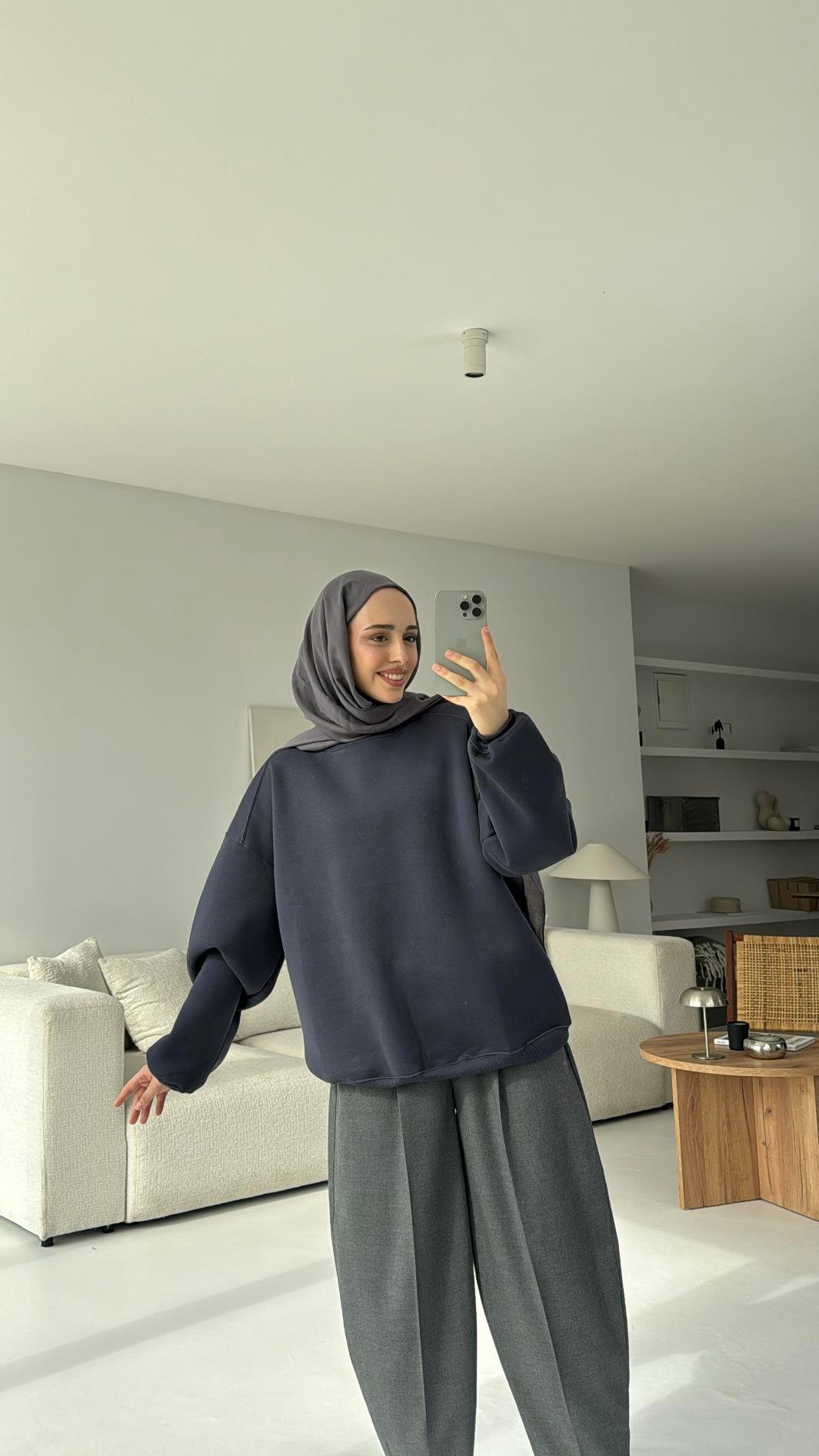 Oversize Antrasit Sweatshırt