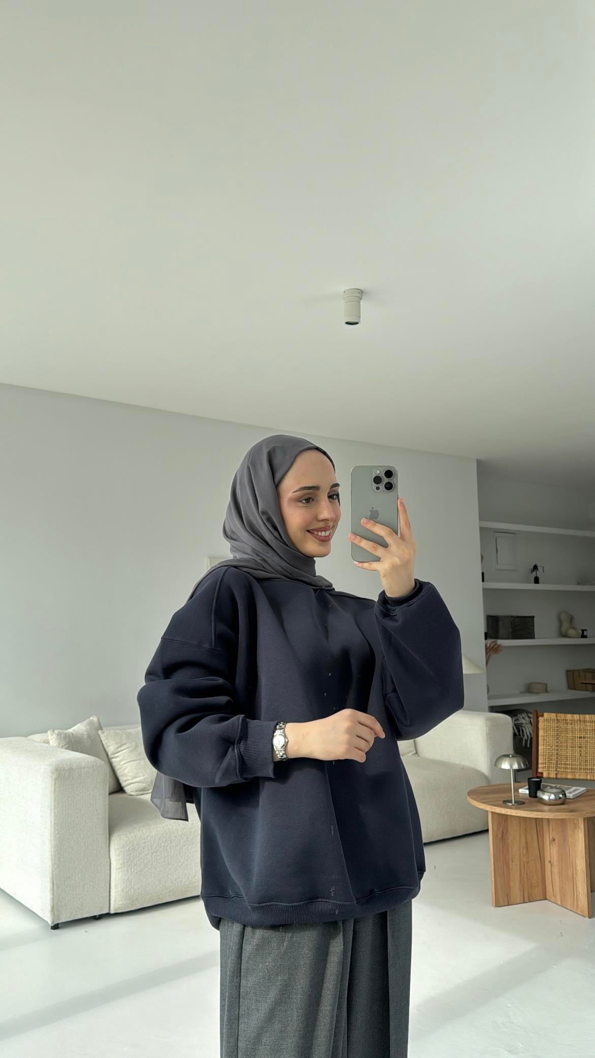 Oversize Antrasit Sweatshırt