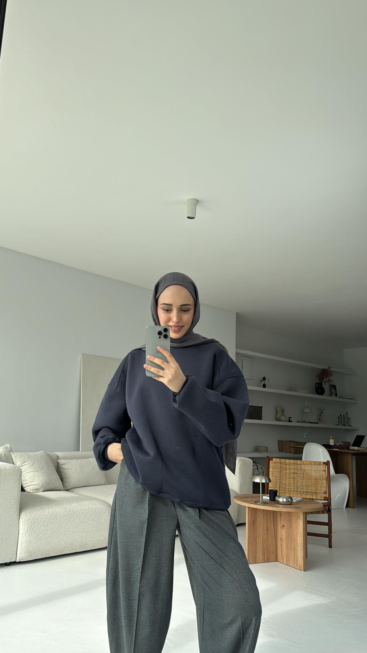 Oversize Antrasit Sweatshırt