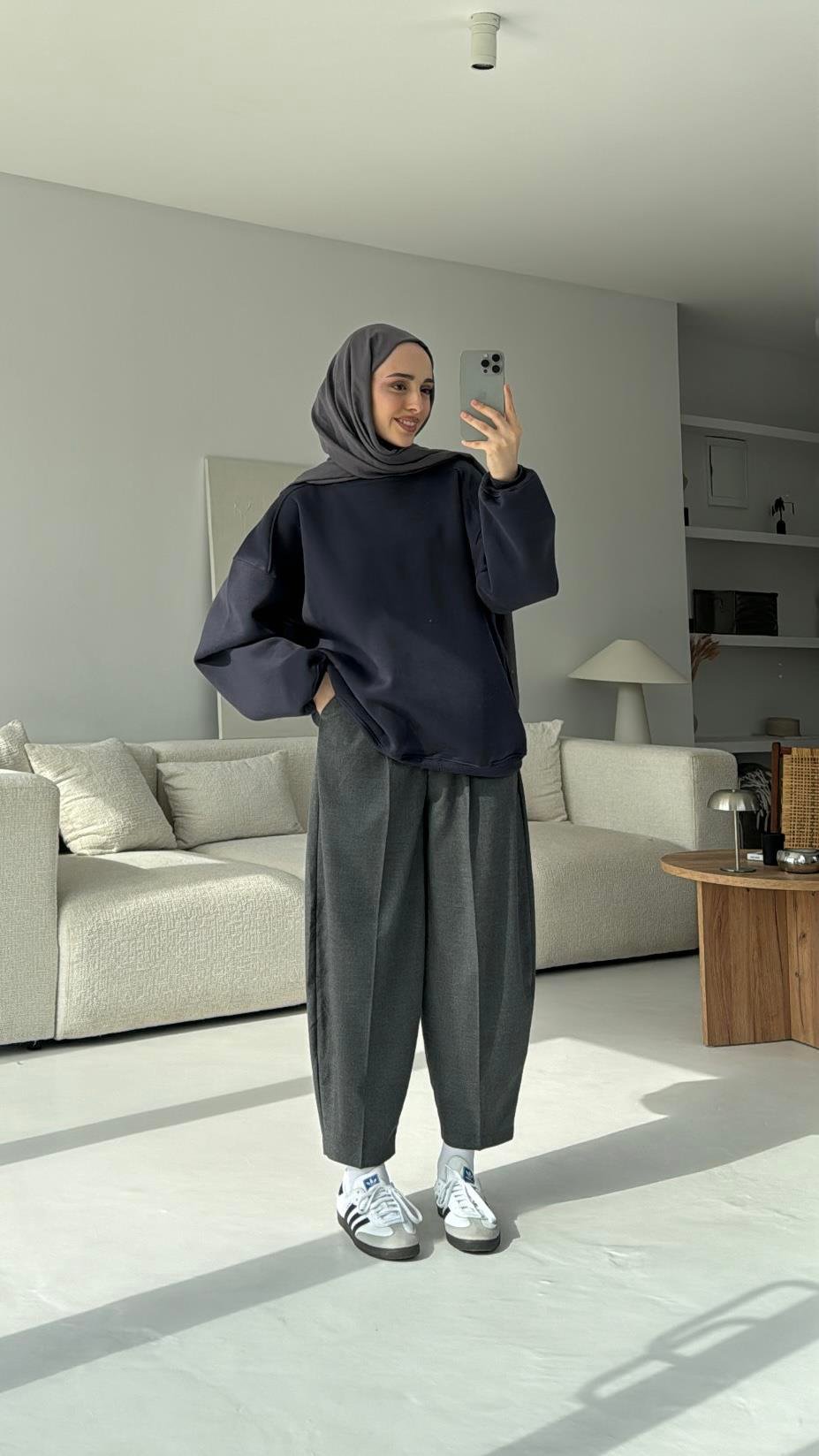Oversize Antrasit Sweatshırt