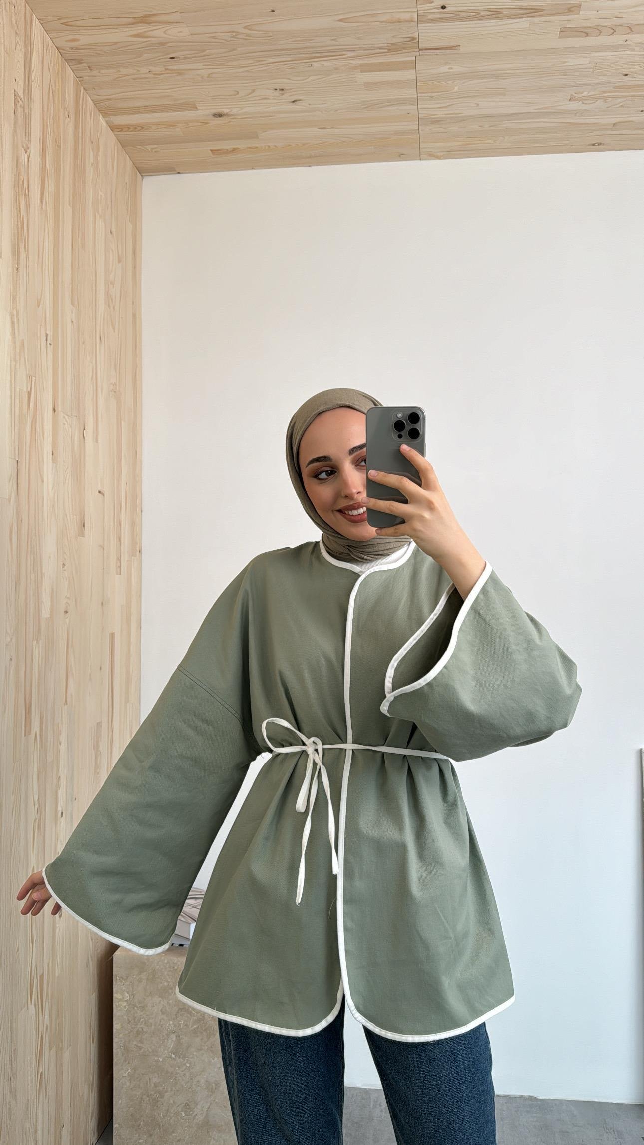 Seyyar Kemerli Kimono Çağla