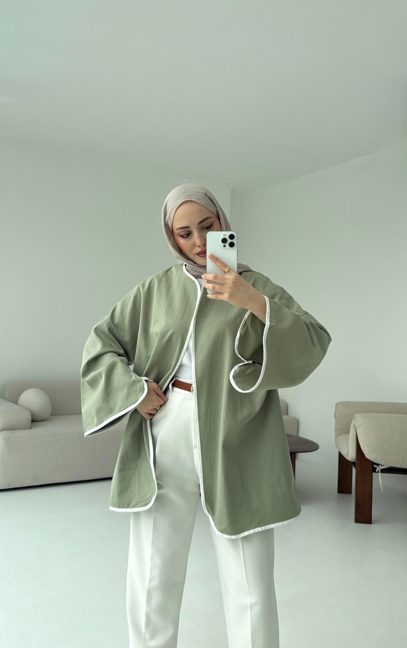 Seyyar Kemerli Kimono Çağla