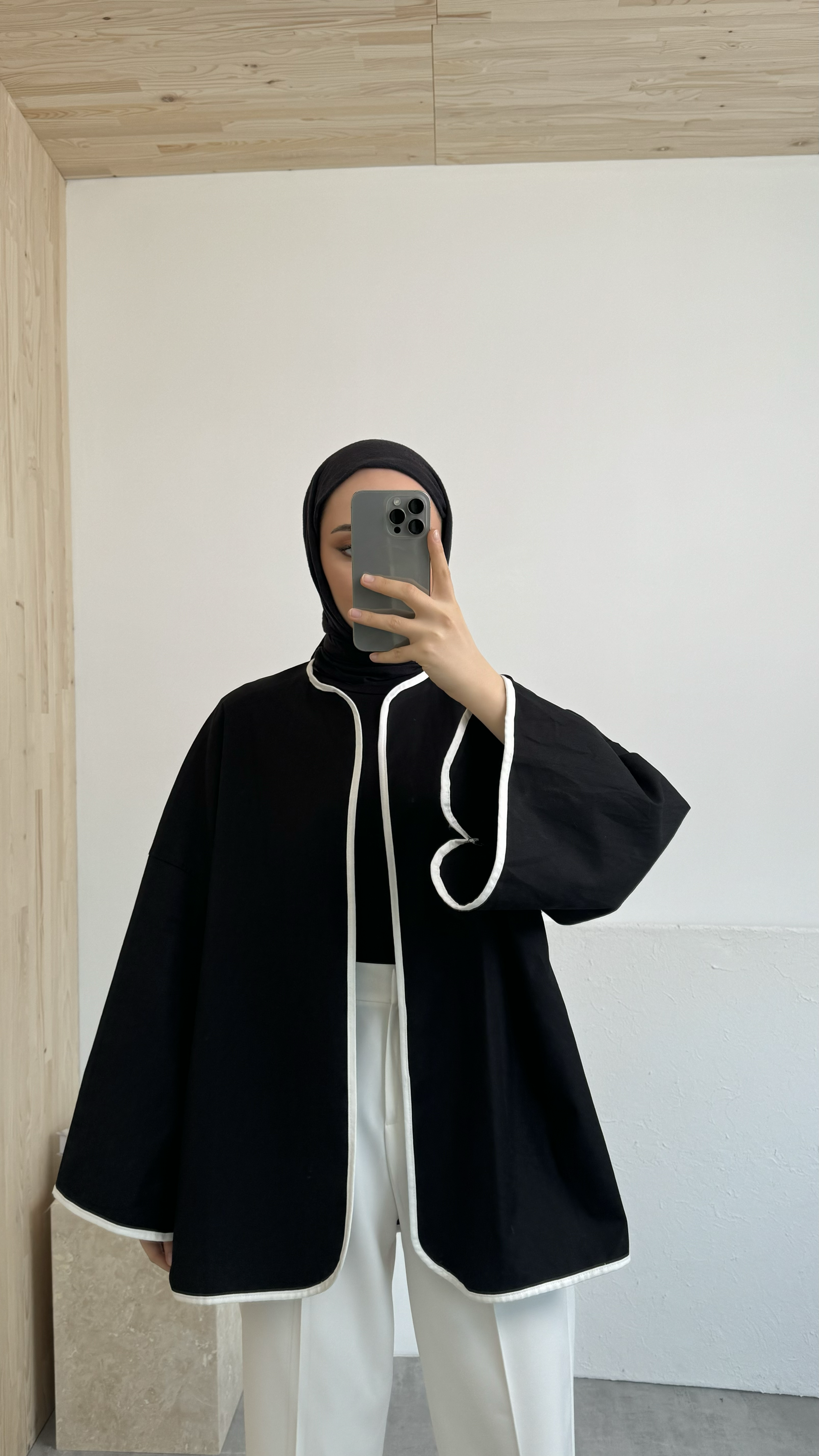 Seyyar Kemerli Kimono Siyah
