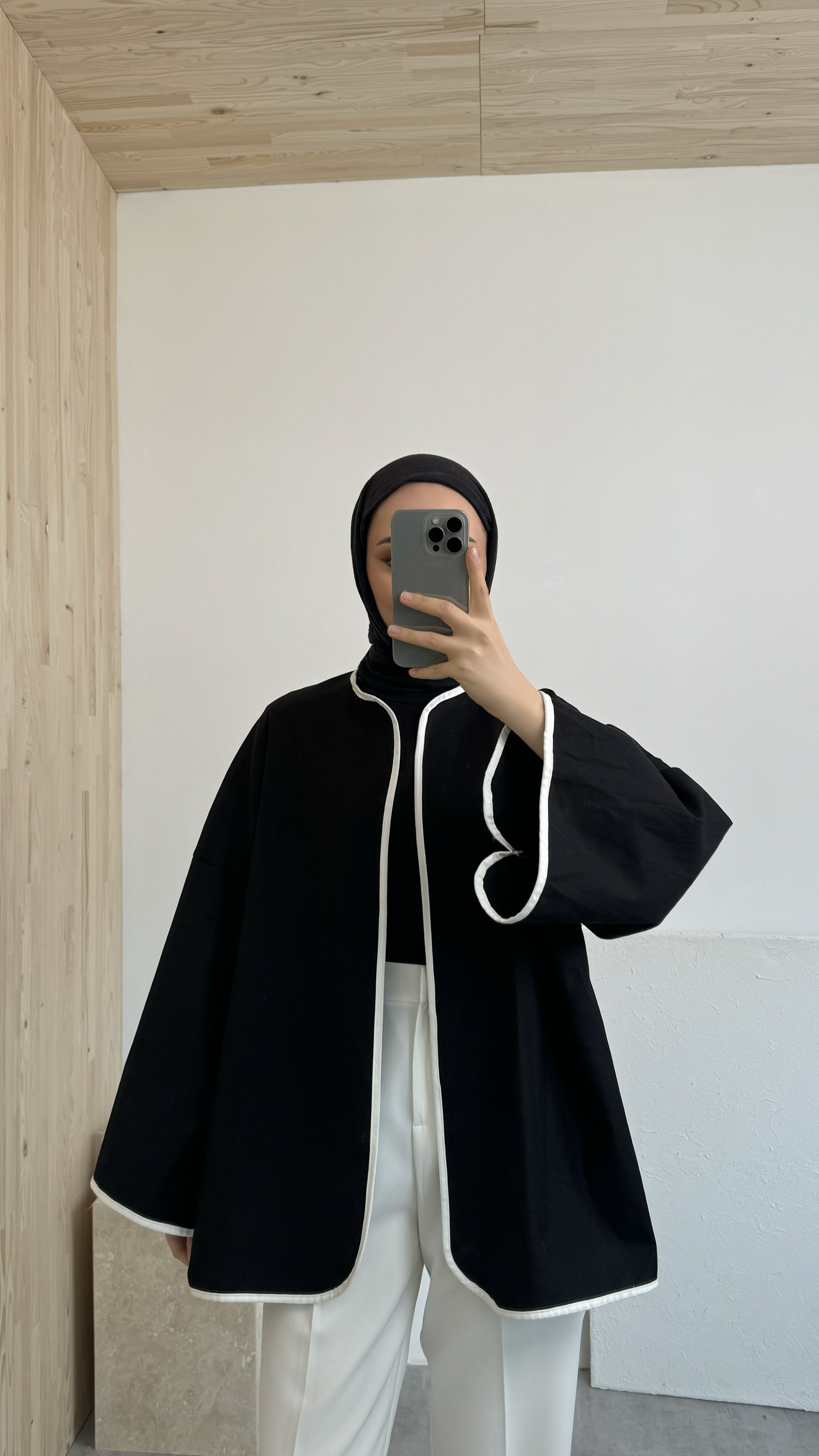 Seyyar Kemerli Kimono Siyah