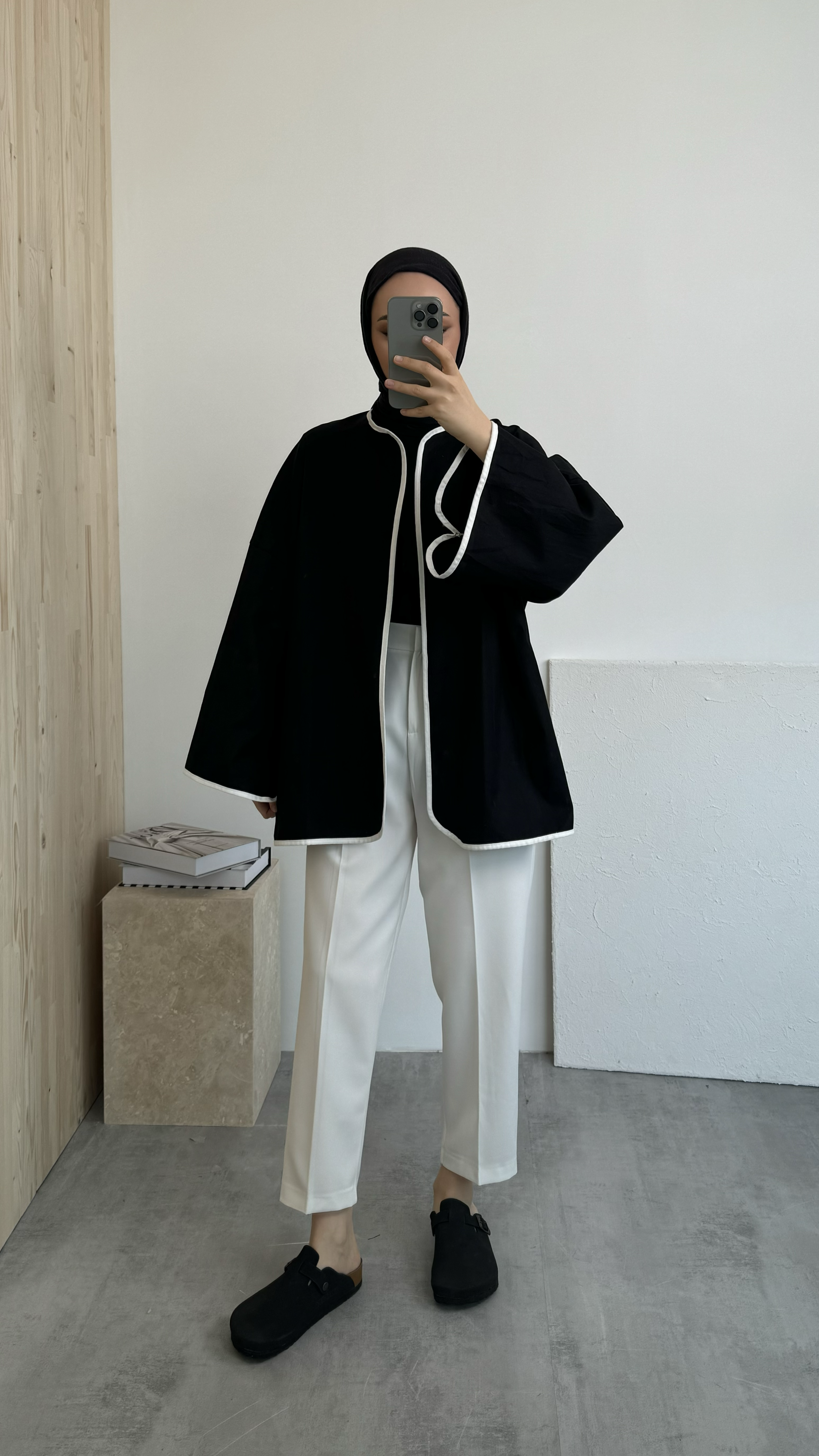 Seyyar Kemerli Kimono Siyah