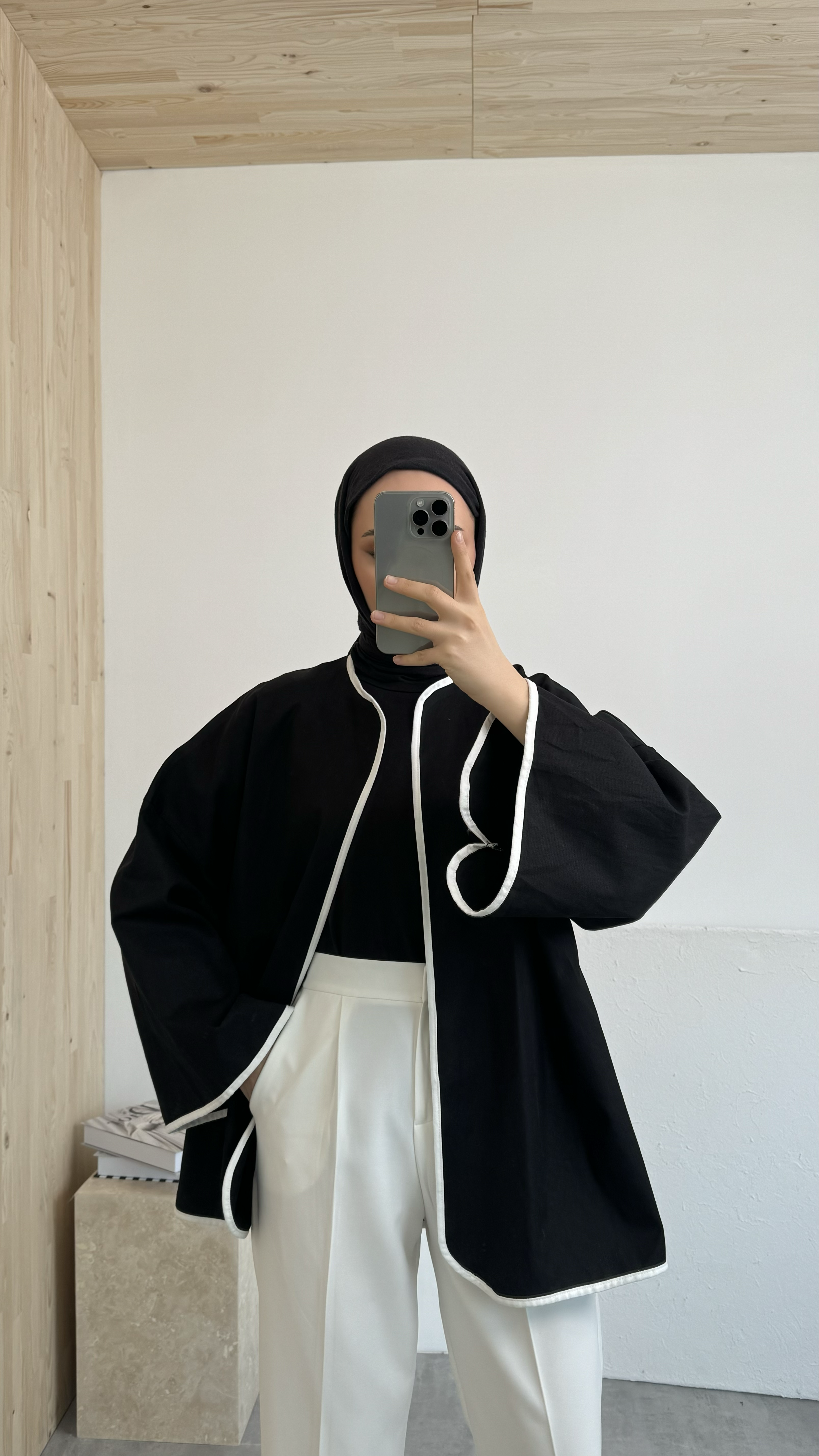 Seyyar Kemerli Kimono Siyah
