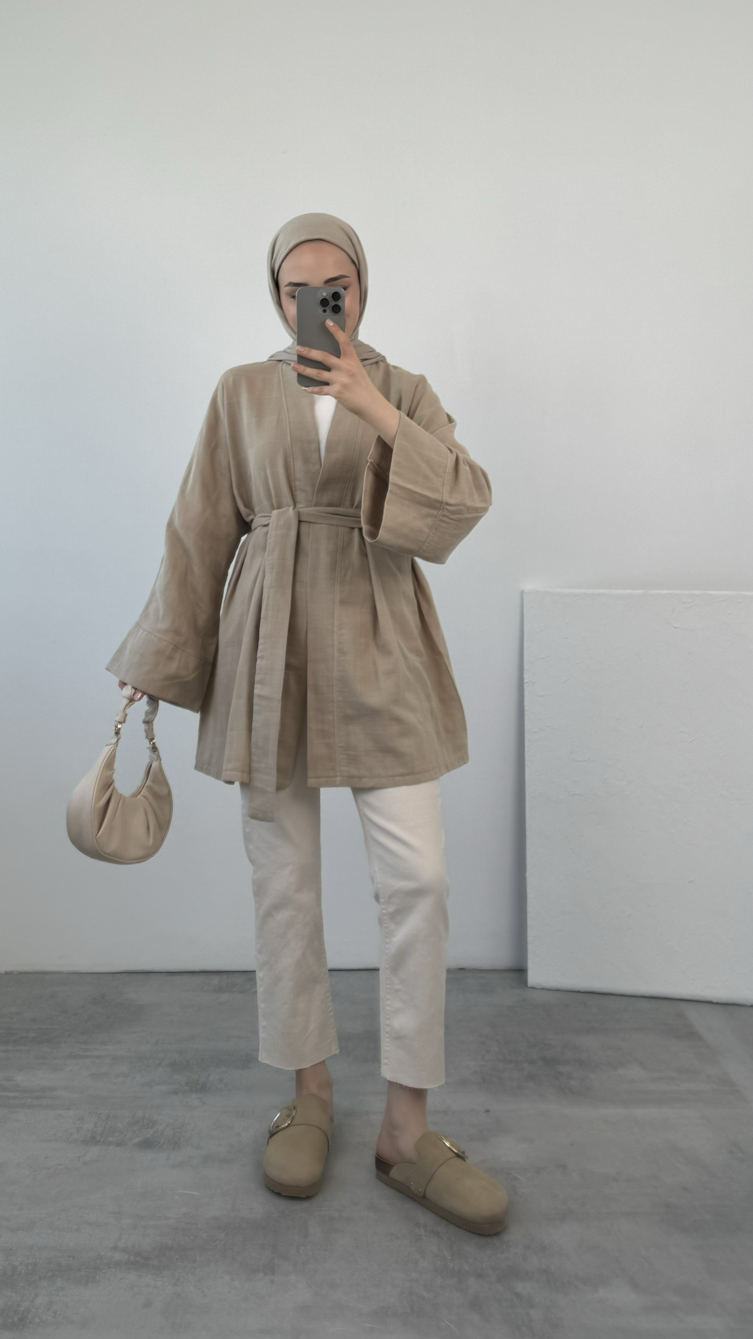 Vizon Bağlamalı Kimono 