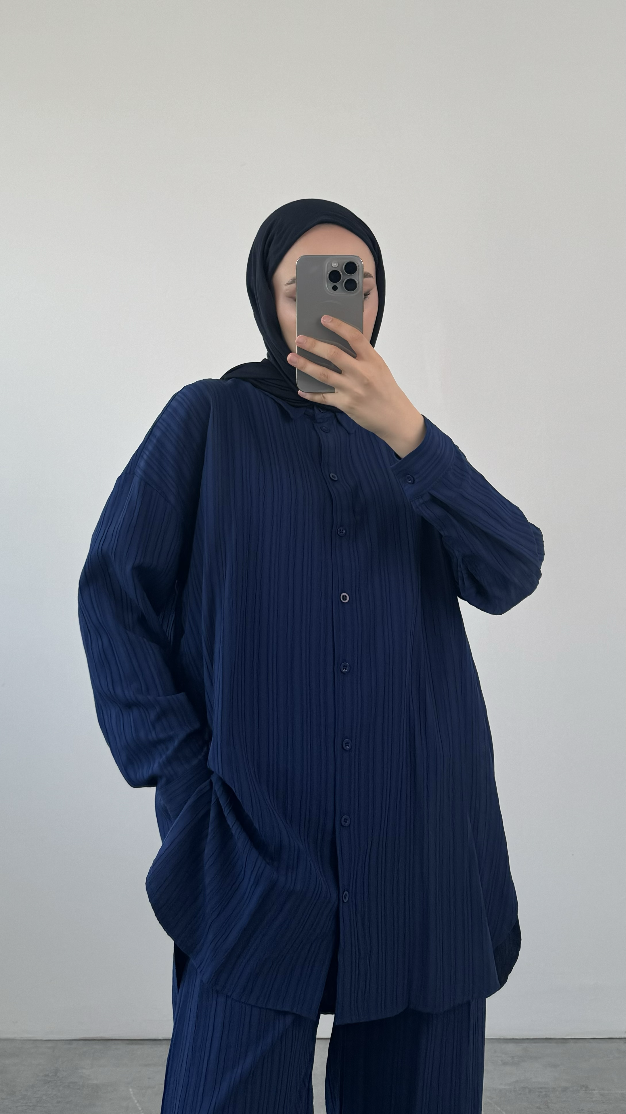 Yazlık Gömlek Takım Lacivert