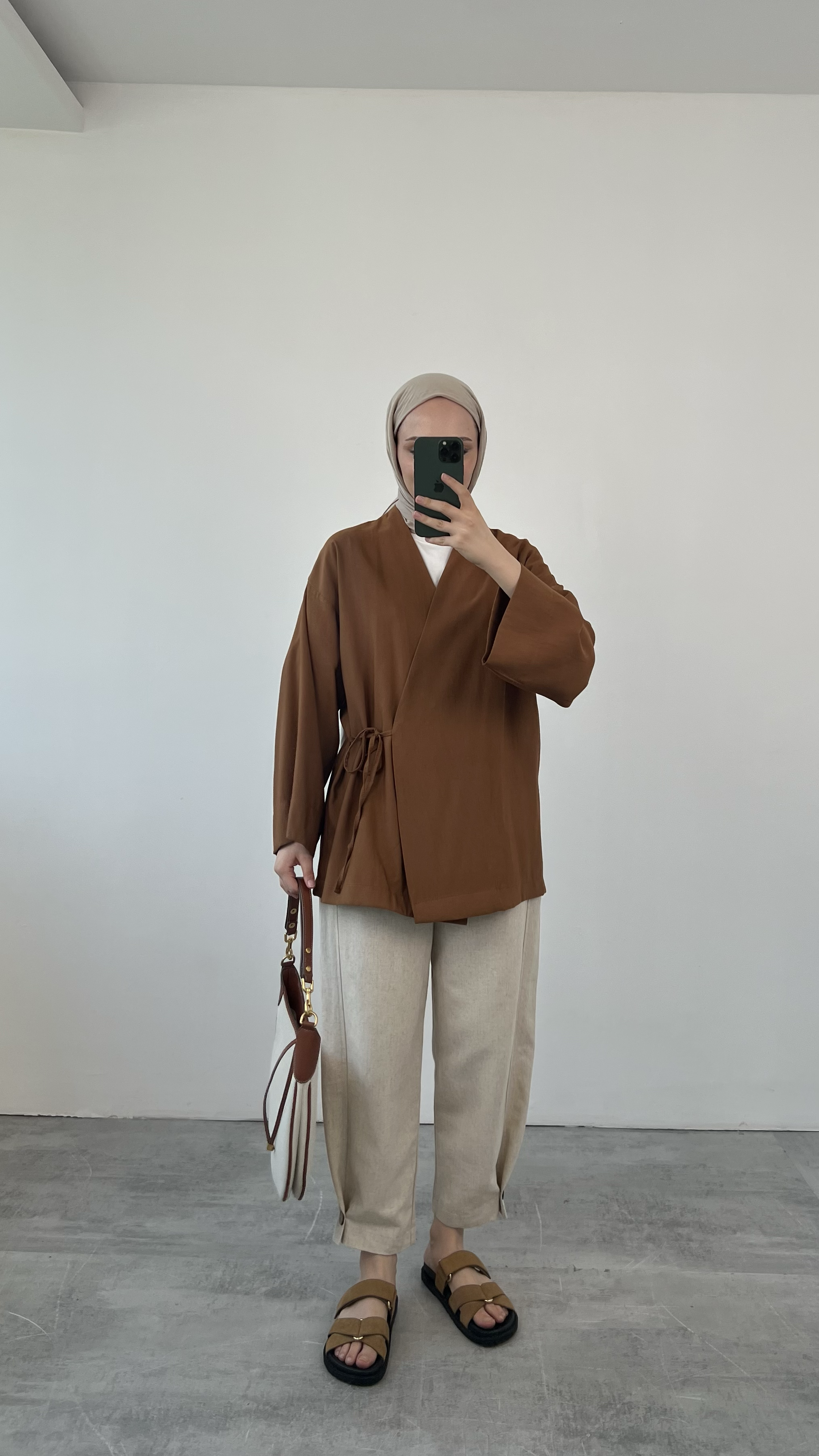 Yazlık Kumaş Yandan Bağlamalı Kimono 