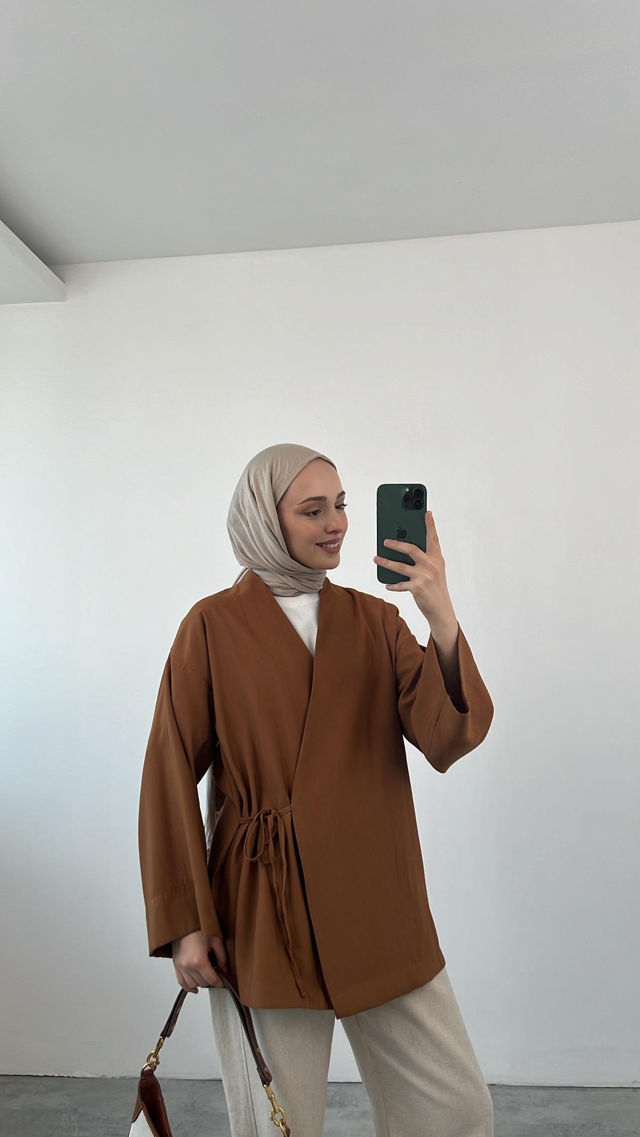 Yazlık Kumaş Yandan Bağlamalı Kimono 