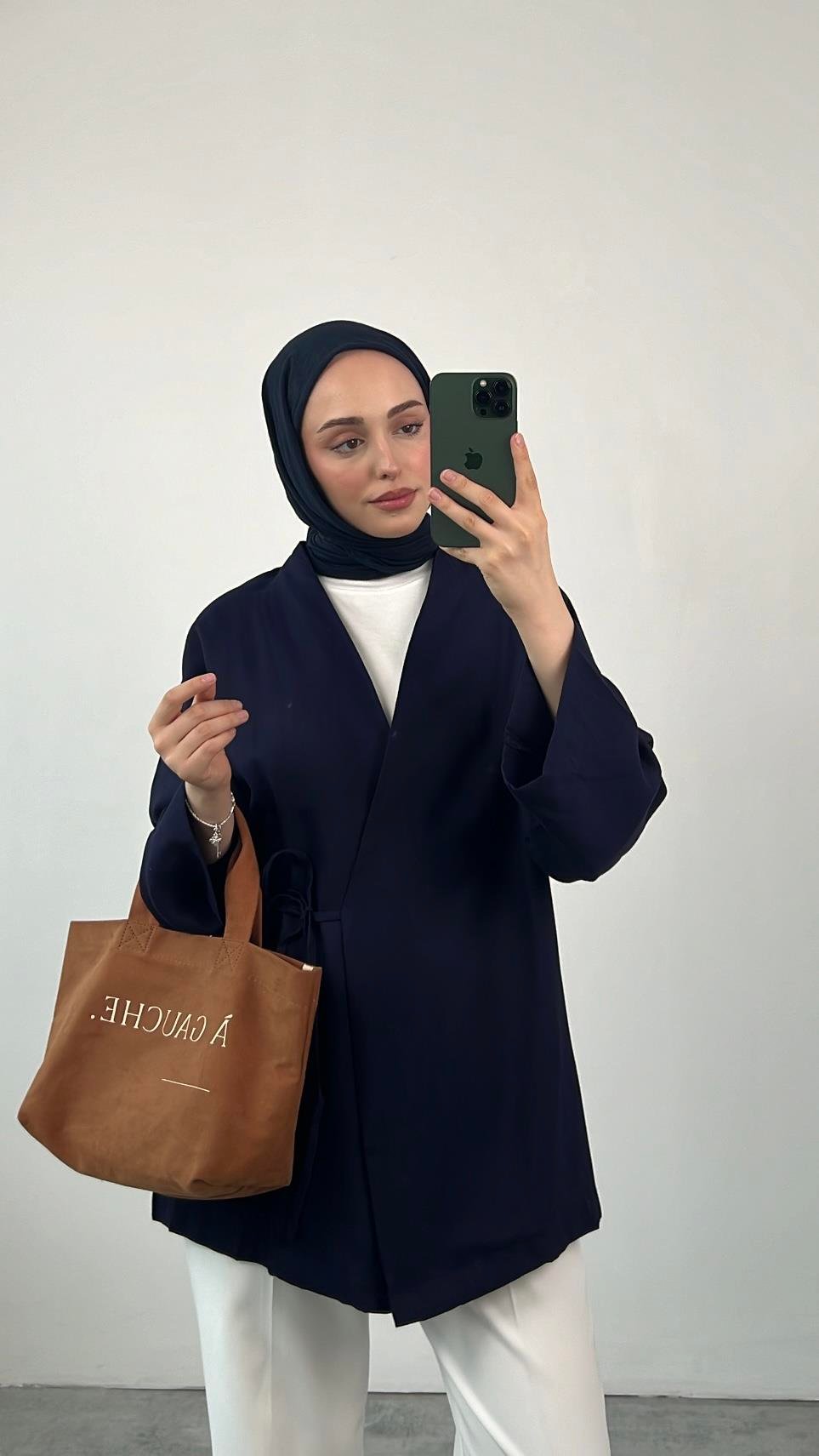 Yazlık Kumaş Yandan Bağlamalı Lacivert