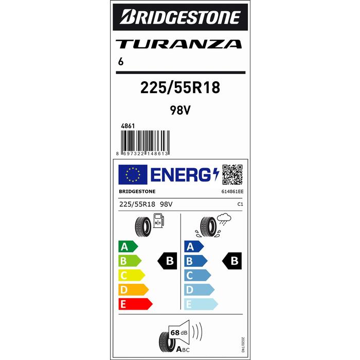BRİDGESTONE 225/55R18 98V TURANZA 6 SUV YAZ (ÜRETİM YILI: 2024) OtoLastikBridgestone614861-24