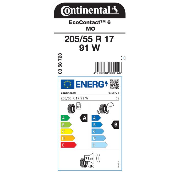 CONTİNENTAL 205/55r17 91W ECOCONTACT 6 OTO YAZ LASTİĞİ (ÜRETİM TARİHİ: 2024)