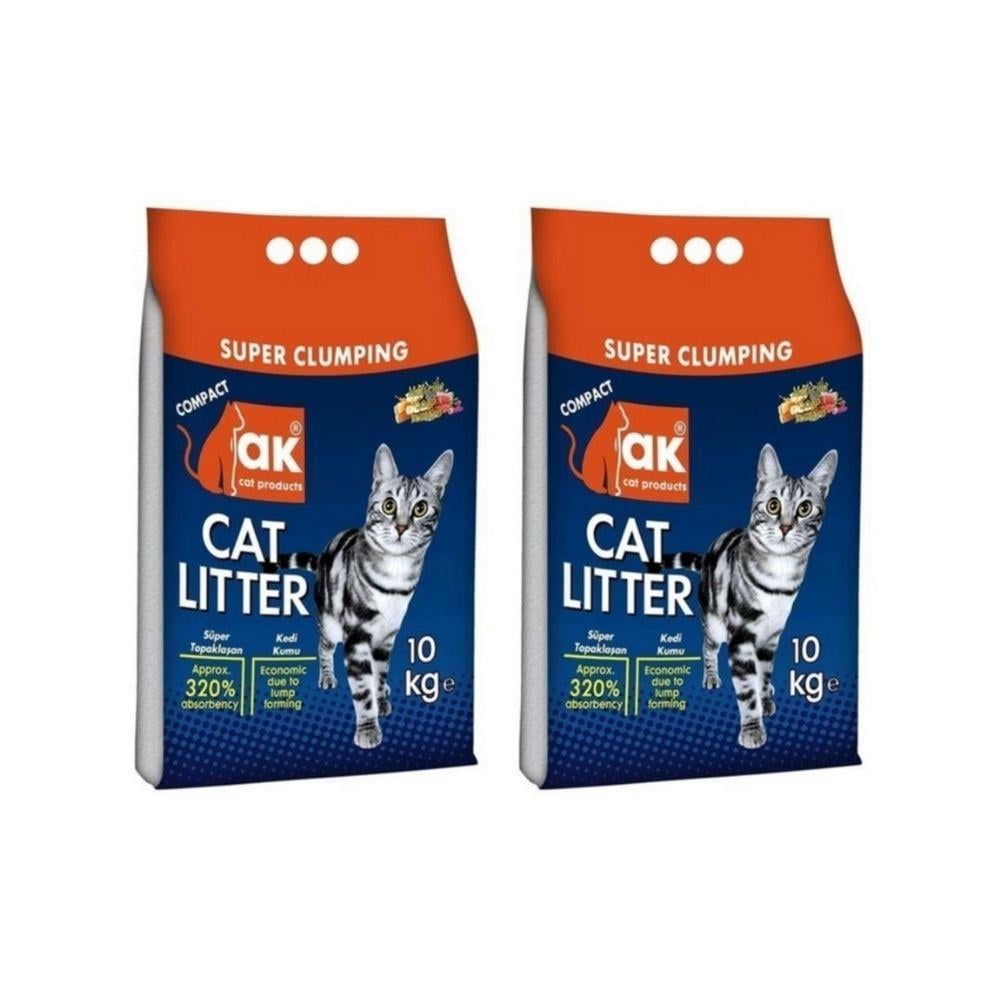 Akkum Kalın Taneli Lavantalı Topaklanan Kedi Kumu 10 kg 2 AdetAkkum