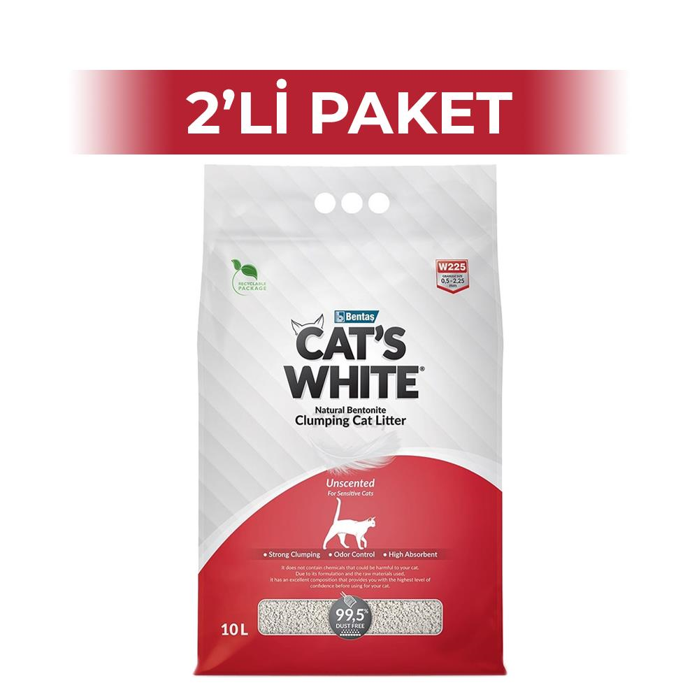Cat's White Kokusuz Kedi Kumu 10 lt 2 AdetCat's White