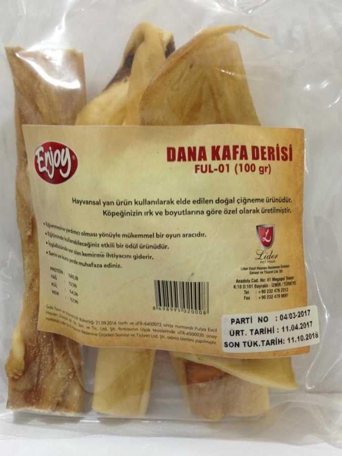 Enjoy Kurutulmuş Doğal Dana Kafa Derisi Köpek Ödülü 100 grEnjoy