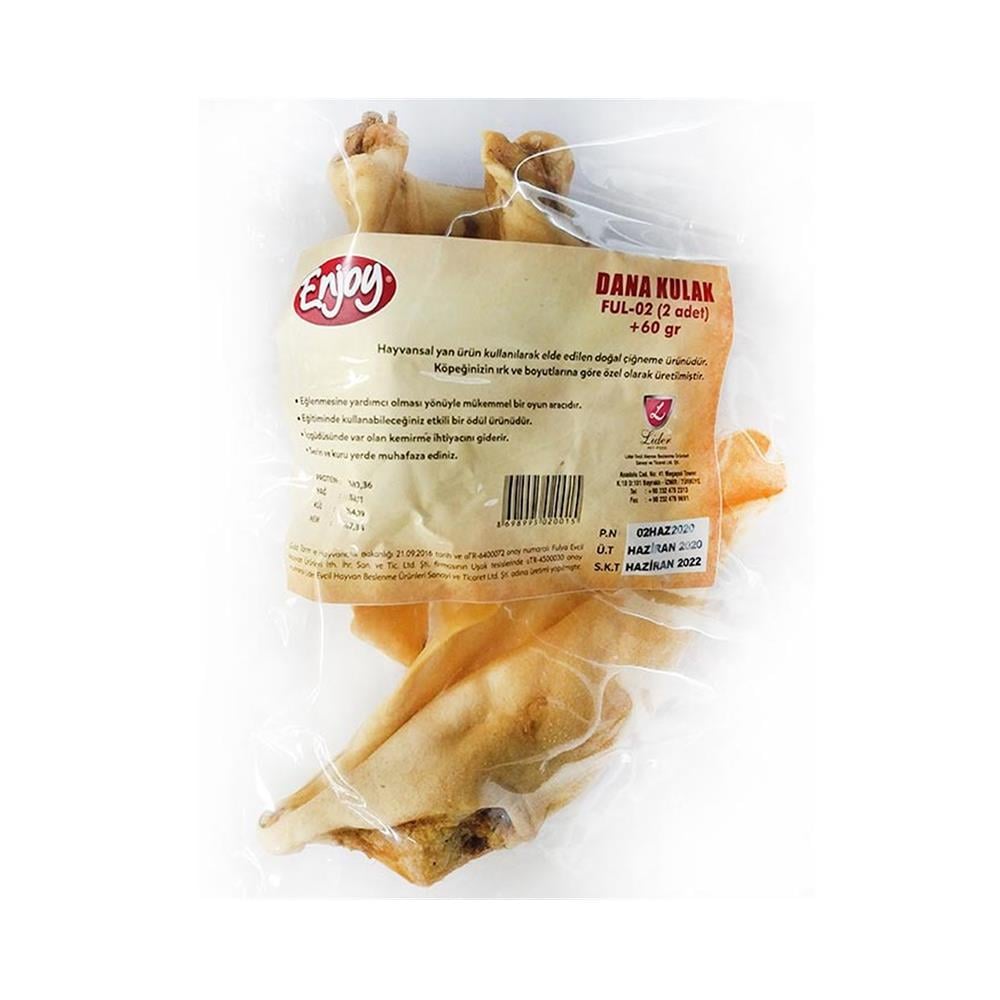 Enjoy Kurutulmuş Doğal Dana Kulak Köpek Ödülü 100 grEnjoy