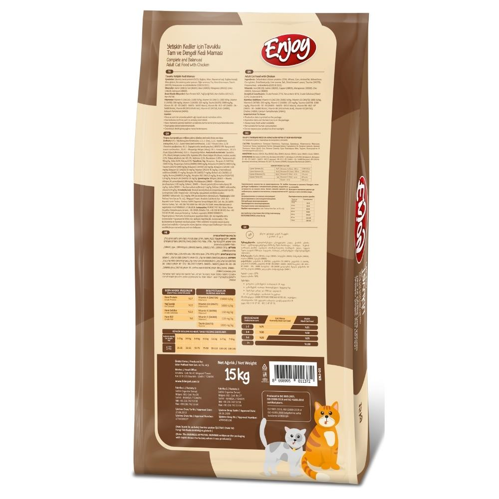 Enjoy Tavuklu Yetişkin Kedi Maması 15 kgEnjoy