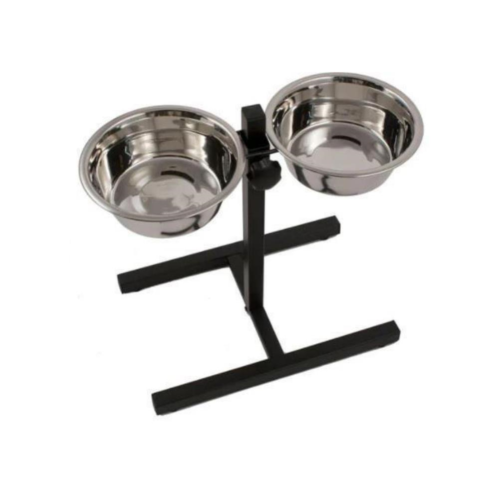 Eurodog Ayarlanabilir İkili Çelik Mama ve Su Kabı 2800 ml 2x25 cmEURODOG