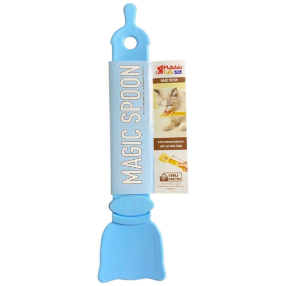 Magic Spoon Kedi ve Köpekler için Sıvı Ödül Maması Kolay Yedirme Kaşığı MaviDiğer