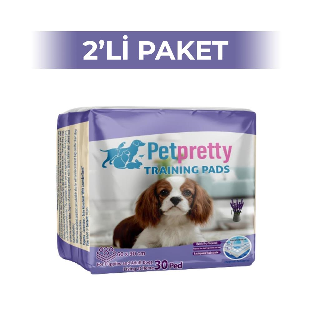 Pet Pretty Evcil Hayvan Tuvalet Eğitim Pedi Lavantalı 60x90 cm 30'lu 2 AdetPet Pretty