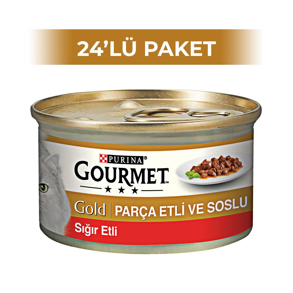 Purina Gourmet Gold Parça Sığır Etli Soslu Konserve Kedi Maması 85 gr 24 AdetGourmet