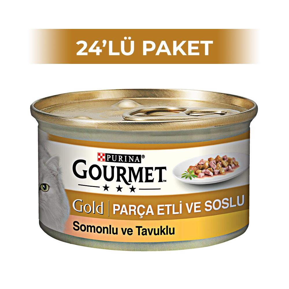 Purina Gourmet Gold Somon ve Tavuk Kedi Konservesi 85 gr 24 AdetGourmet