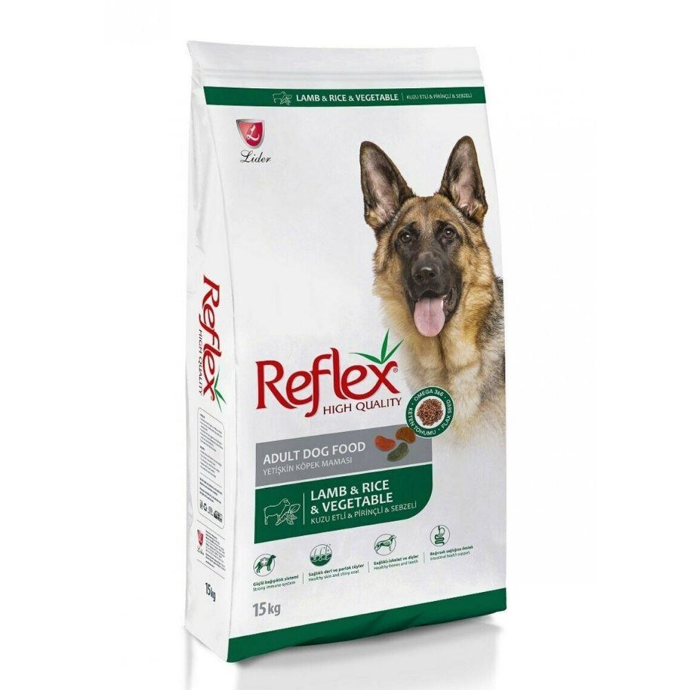 Reflex Kuzu Etli Sebzeli Pirinçli Yetişkin Köpek Maması 15 kgReflex