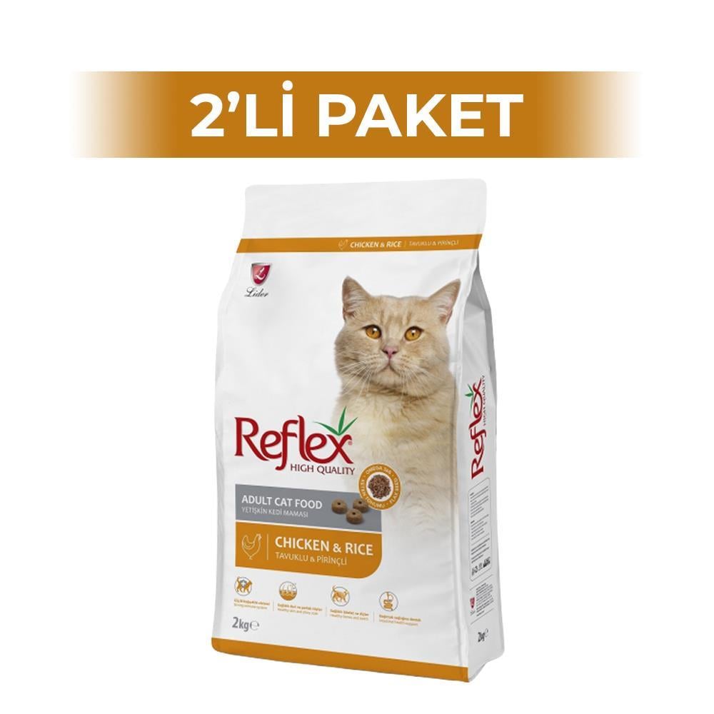 Reflex Tavuklu ve Pirinçli Yetişkin Kedi Maması 2 kg 2 AdetReflex
