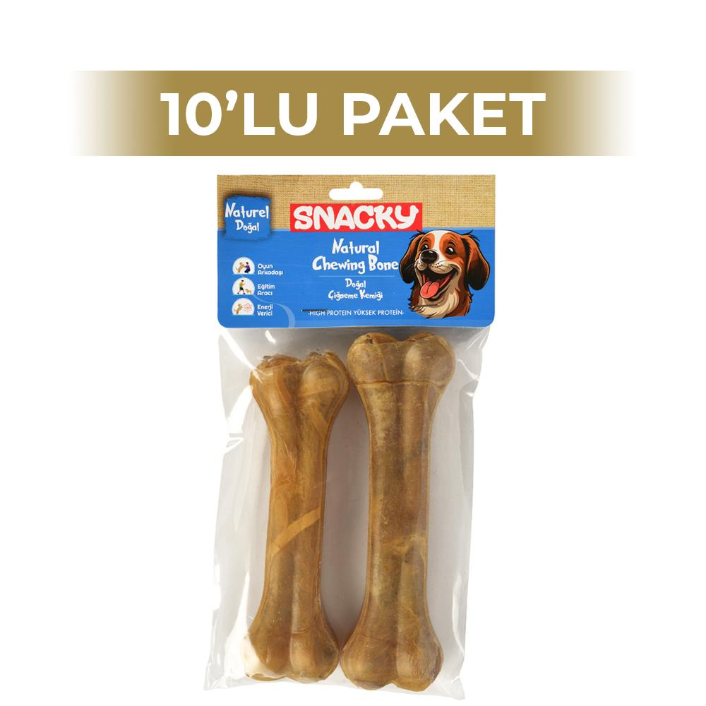 Snacky Natural Köpek Çiğneme Kemiği 15 cm 2'li 10 PaketSnacky