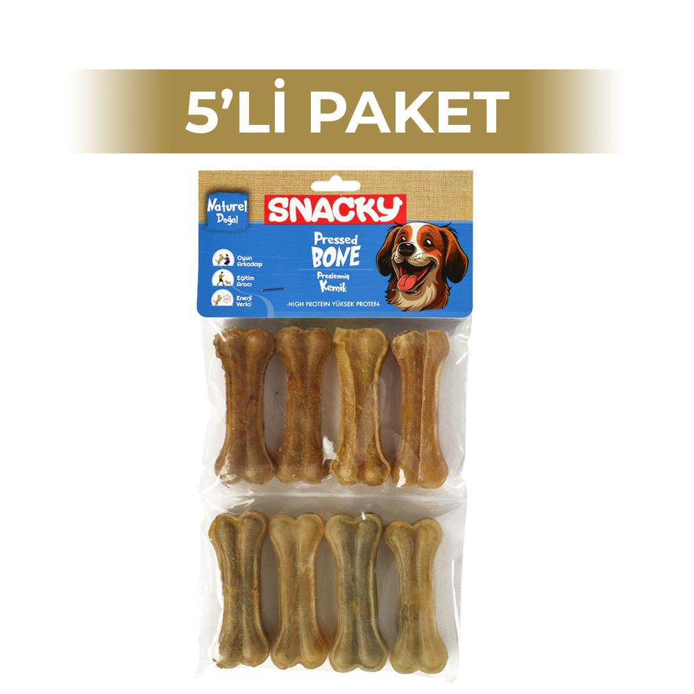 Snacky Natural Köpek Çiğneme Kemiği 7,5 cm 8'li 5 PaketSnacky