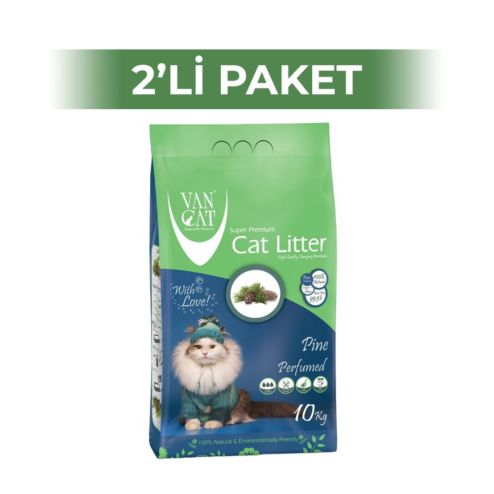 Vancat Çam Kokulu İnce Taneli Kedi Kumu 10 kg 2 AdetVanCat