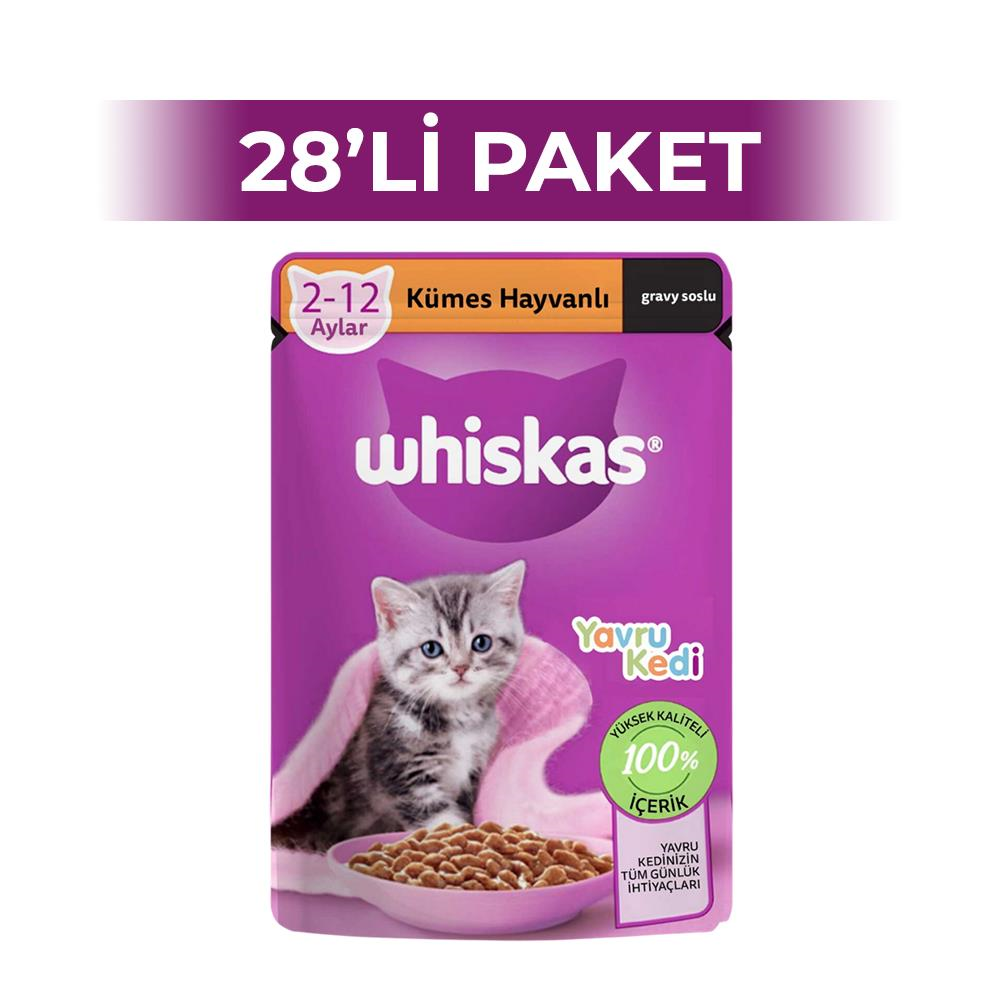Whiskas Kümes Hayvanlı Yavru Kedi Yaş Maması 85 gr 28 AdetWhiskas
