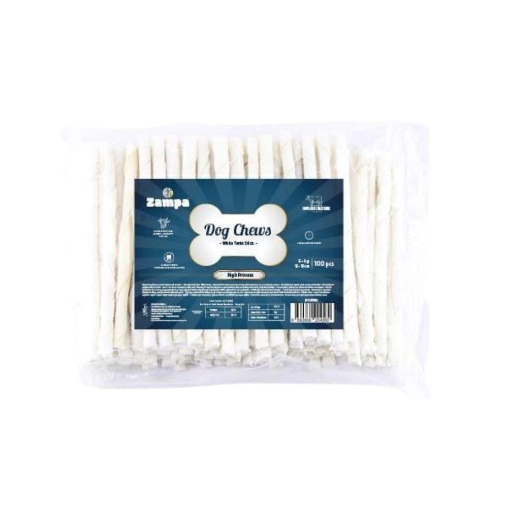 Zampa Beyaz Burgu Çubuk Kemik Köpek Ödülü 100'lü 5 grZampa