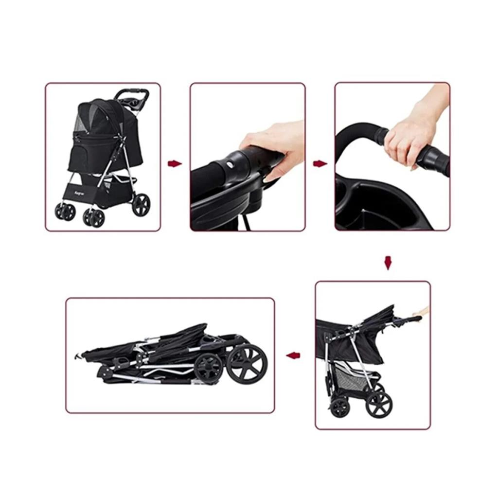 Zampa SP02P-P Favorite Kedi ve Köpek Arabası Pembe 46x78x99 cmZampa