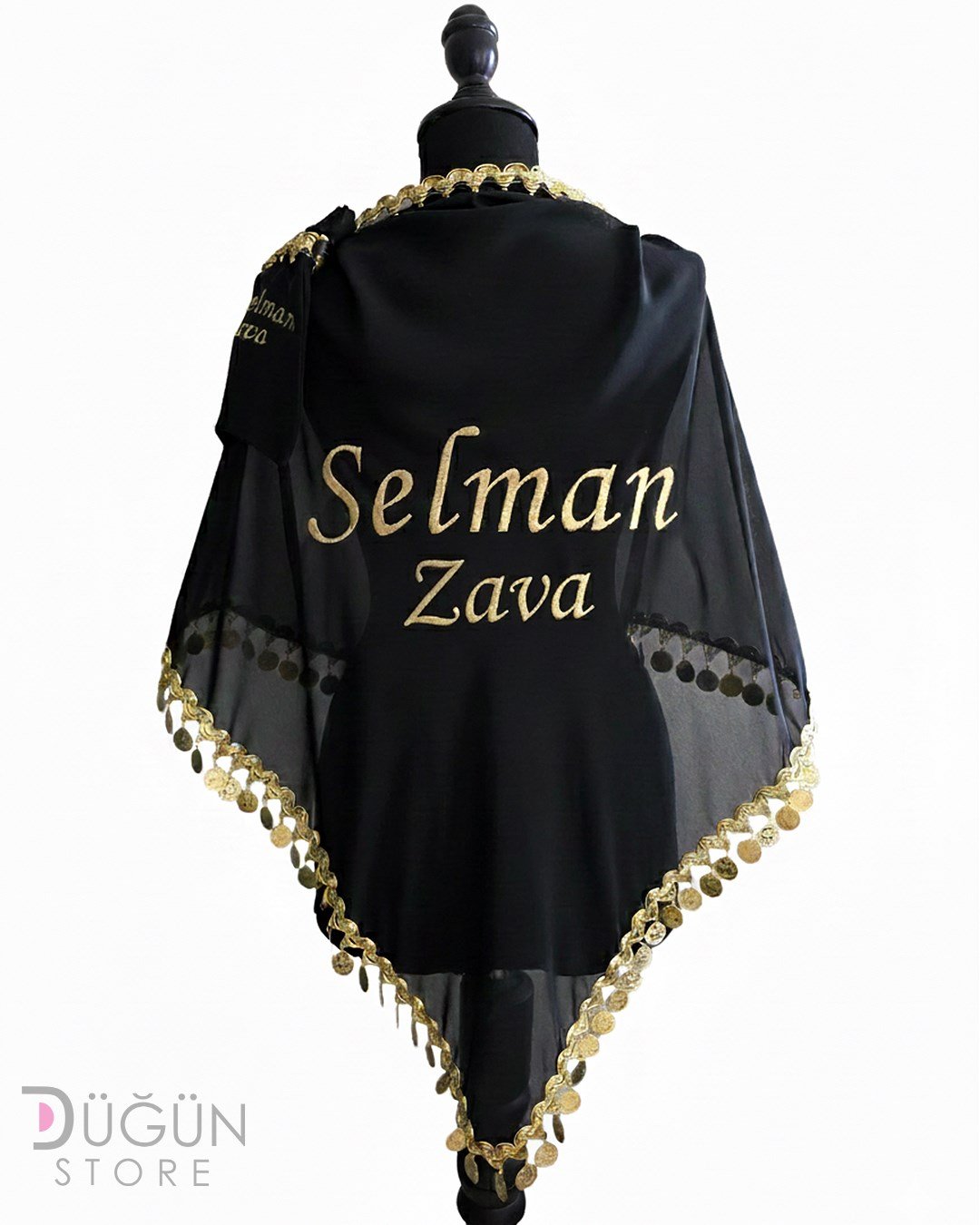 Pullu Damat (Zava )Örtüsü-Siyah