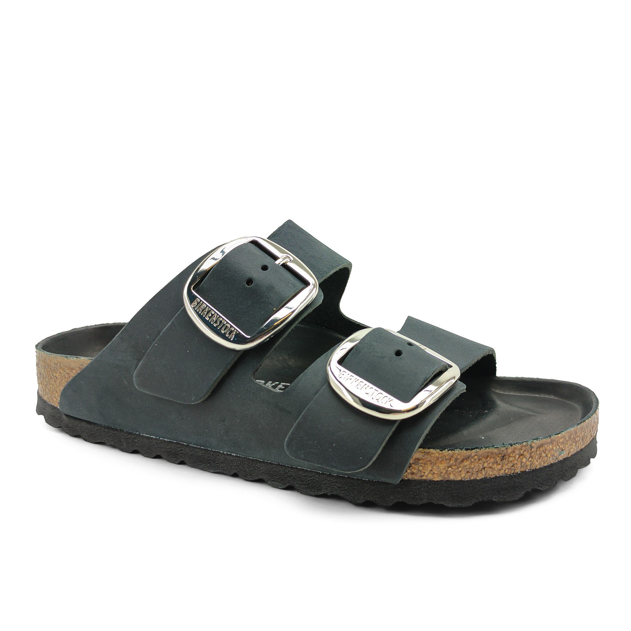 Birkenstock Kadın Çift Bantlı Big Buckle Terlik Black Mantar 1011075 BLACK - Birkenstock