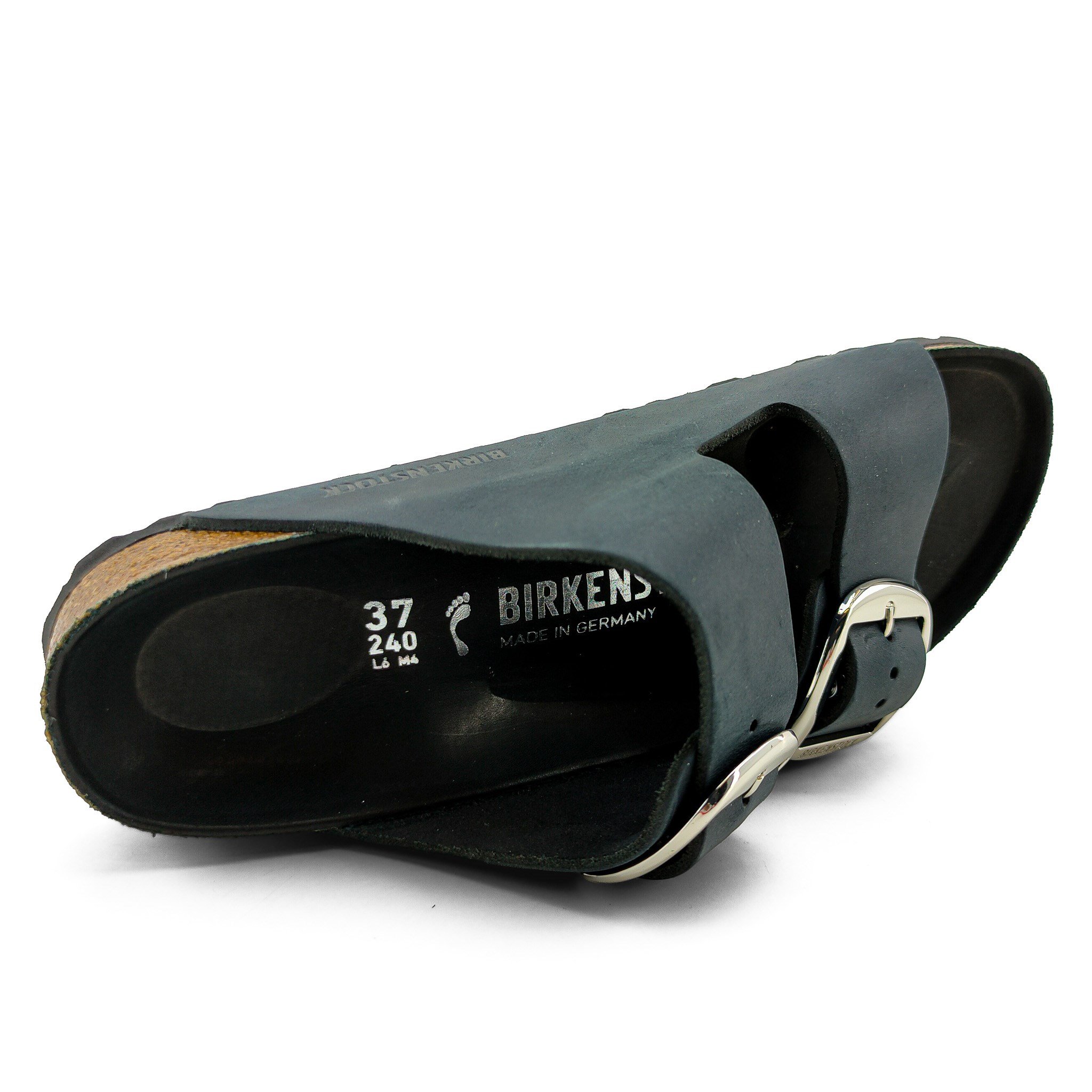 Birkenstock Kadın Çift Bantlı Big Buckle Terlik Black Mantar 1011075 BLACK - Birkenstock